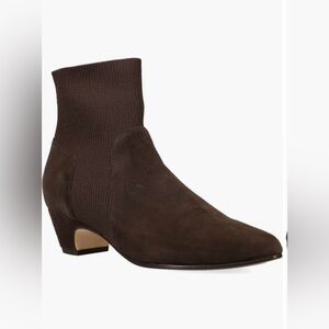 Eileen Fisher Women's Muzy Pointed Knit Suede Ankle Booties